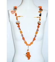 Assorted Flavor Curious Orange Kitty Necklace